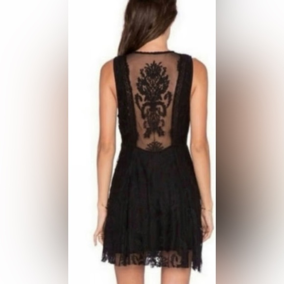 Free People Reign Over Me Sleeveless Black Lace Embroidered Dress - Picture 3 of 10